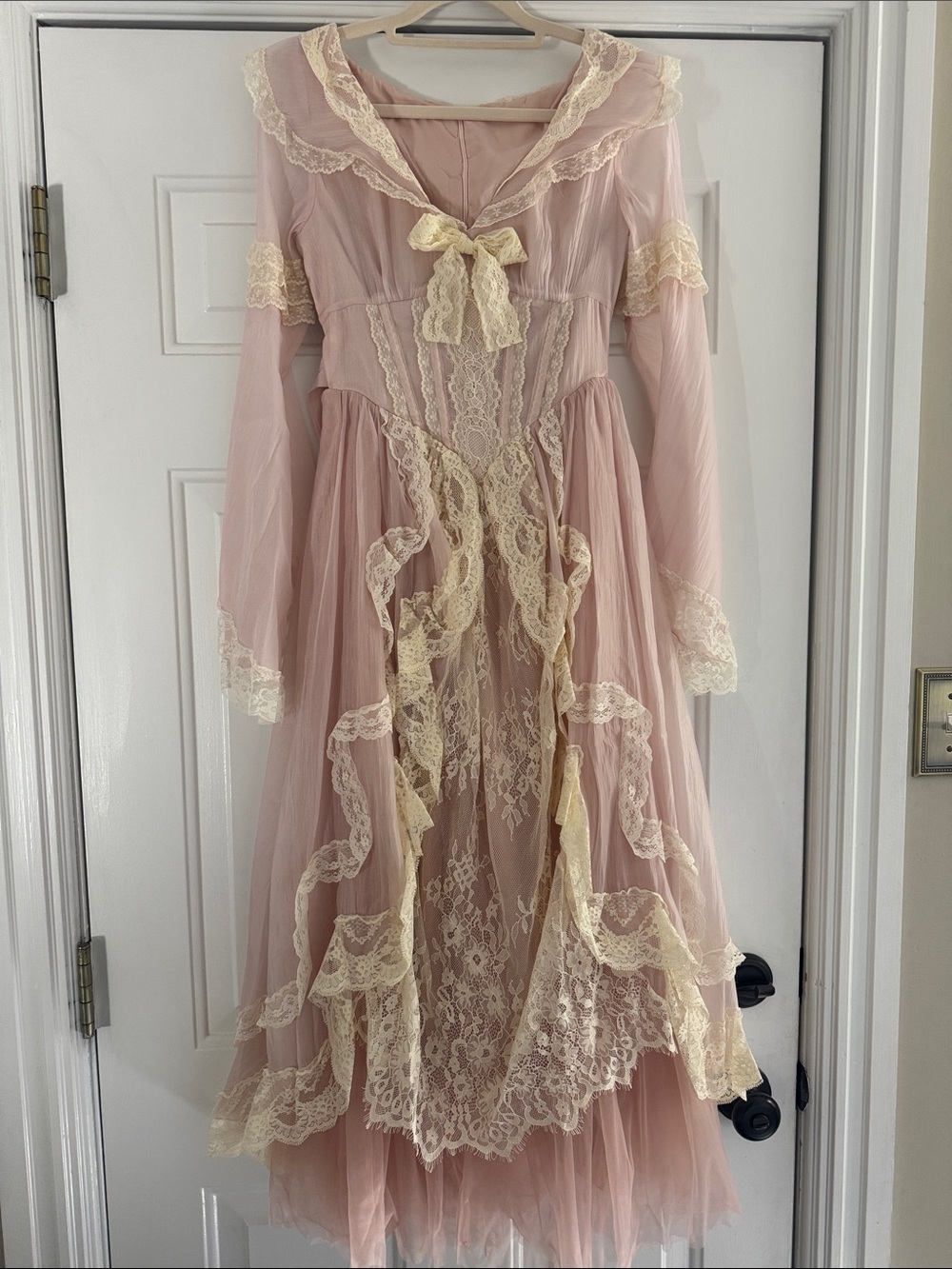 LaceMade Princess Seraphina Dress Size XS Pink Lace Tulle Romantasy Gown